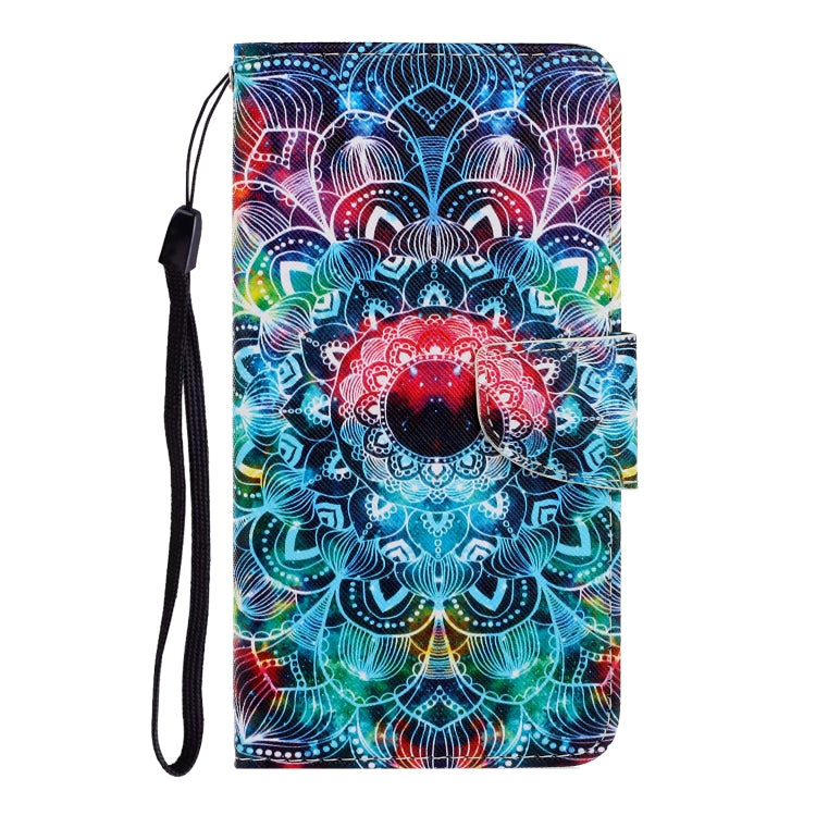 For iPhone 16 Plus 3D Colored Drawing Flip Leather Phone Case(Mandala)