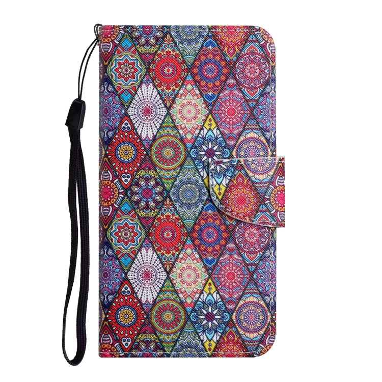 For iPhone 16 Plus 3D Colored Drawing Flip Leather Phone Case(Kaleidoscope)