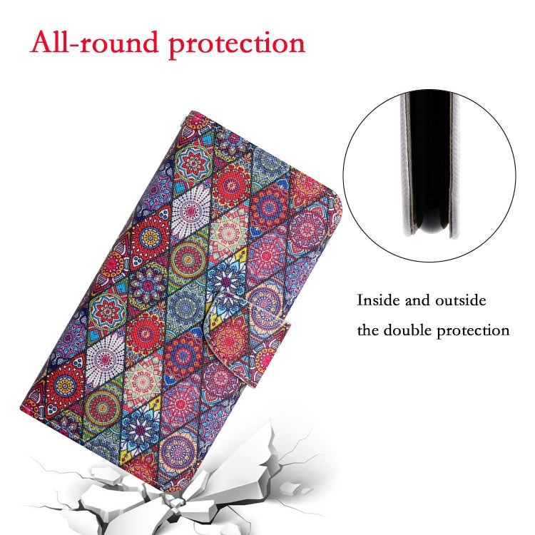 For iPhone 16 Plus 3D Colored Drawing Flip Leather Phone Case(Kaleidoscope)