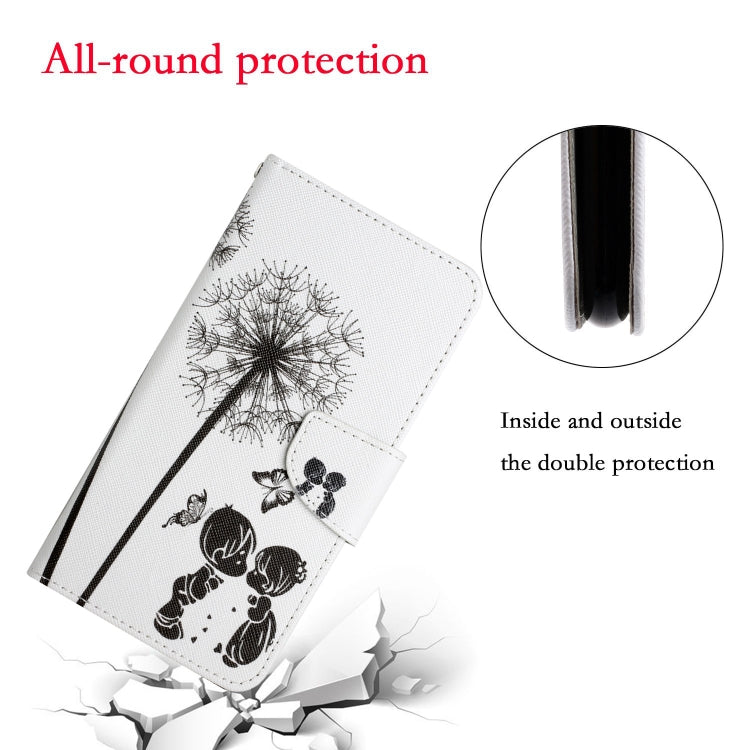 For iPhone 16 Plus 3D Colored Drawing Flip Leather Phone Case(Dandelions)