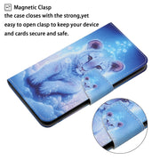 For iPhone 16 Plus 3D Colored Drawing Flip Leather Phone Case(Leopard)