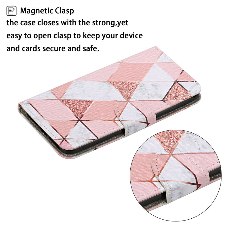 For iPhone 16 3D Colored Drawing Flip Leather Phone Case(Marble)
