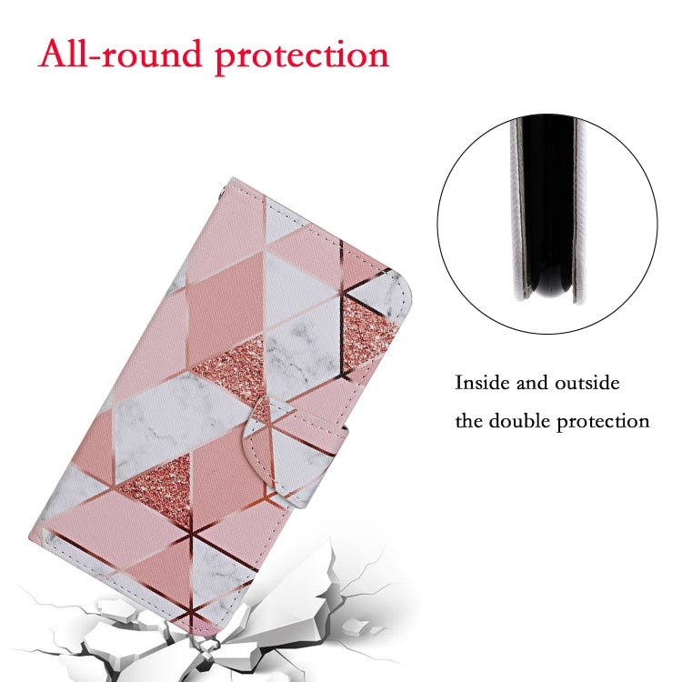 For iPhone 16 3D Colored Drawing Flip Leather Phone Case(Marble)