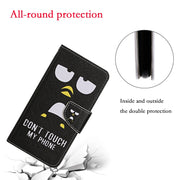 For iPhone 16 3D Colored Drawing Flip Leather Phone Case(Penguins)