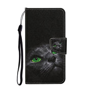 For iPhone 16 3D Colored Drawing Flip Leather Phone Case(Black Cat)