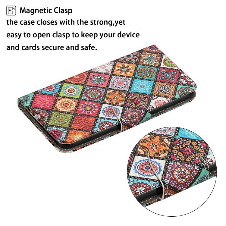 For iPhone 16 3D Colored Drawing Flip Leather Phone Case(Ethnic Totem)