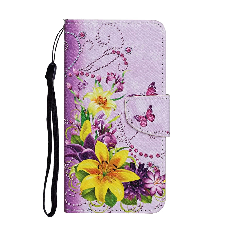 For iPhone 16 3D Colored Drawing Flip Leather Phone Case(Yellow Flowers)