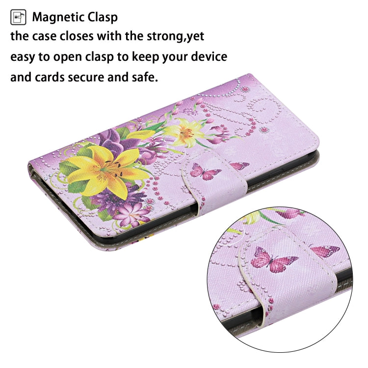 For iPhone 16 3D Colored Drawing Flip Leather Phone Case(Yellow Flowers)