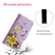 For iPhone 16 3D Colored Drawing Flip Leather Phone Case(Yellow Flowers)