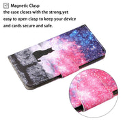 For iPhone 16 3D Colored Drawing Flip Leather Phone Case(Star Cat)
