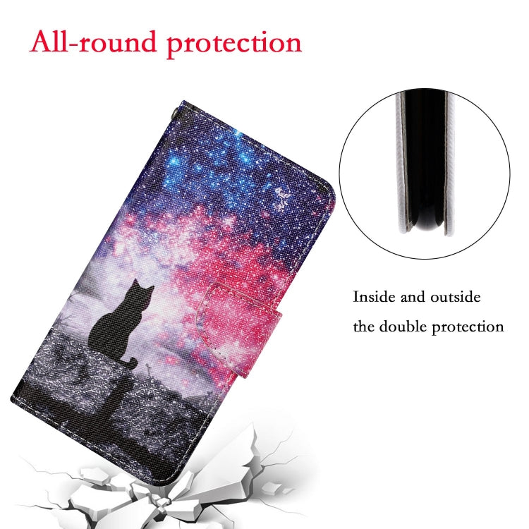 For iPhone 16 3D Colored Drawing Flip Leather Phone Case(Star Cat)