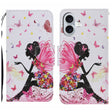 For iPhone 16 3D Colored Drawing Flip Leather Phone Case(Dance Girl) - iPhone 16 Cases by PMC TechLife | Online Shopping South Africa | PMC TechLife | Buy Now Pay Later Mobicred