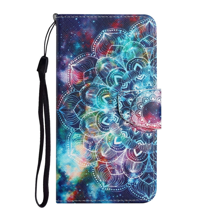 For iPhone 16 3D Colored Drawing Flip Leather Phone Case(Star Mandala)