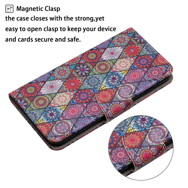 For iPhone 16 3D Colored Drawing Flip Leather Phone Case(Kaleidoscope)