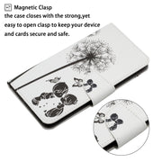For iPhone 16 3D Colored Drawing Flip Leather Phone Case(Dandelions)