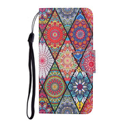 For iPhone 16 3D Colored Drawing Flip Leather Phone Case(Rhombus Totem)