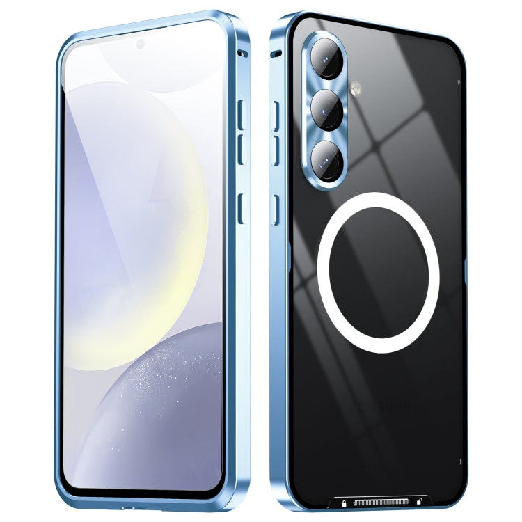 For Samsung Galaxy S24 FE 5G MagSafe Magnetic Frosted Metal Phone Case(Blue)