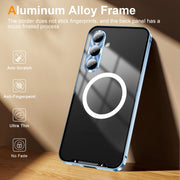 For Samsung Galaxy S24 FE 5G MagSafe Magnetic Frosted Metal Phone Case(Blue)