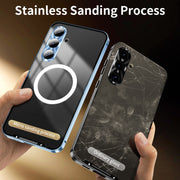 For Samsung Galaxy S24 FE 5G MagSafe Magnetic Frosted Metal Phone Case(Blue)
