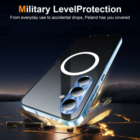 For Samsung Galaxy S24 FE 5G MagSafe Magnetic Frosted Metal Phone Case(Blue)