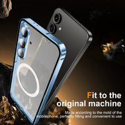 For Samsung Galaxy S24 FE 5G MagSafe Magnetic Frosted Metal Phone Case(Blue)