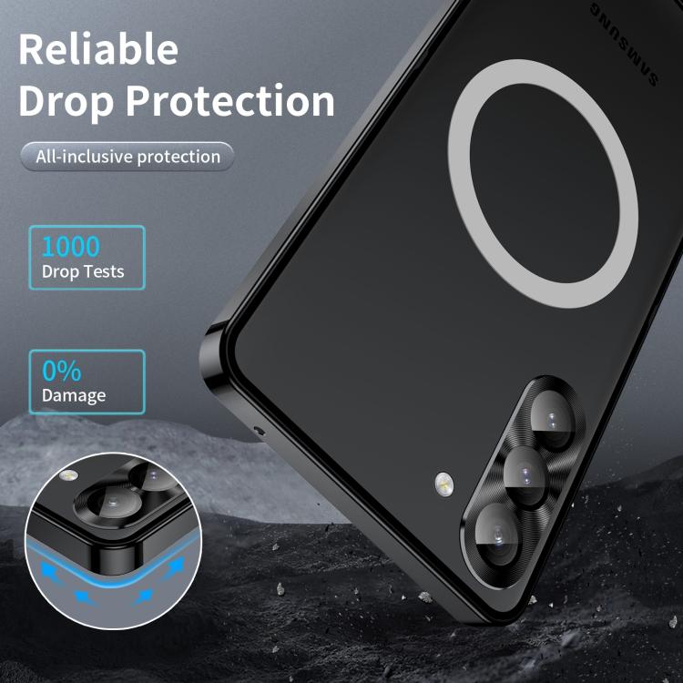 For Samsung Galaxy S25 5G MagSafe Magnetic Frosted Metal Phone Case(Black)