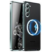 For Samsung Galaxy S25 5G MagSafe Magnetic Frosted Metal Phone Case(Green)