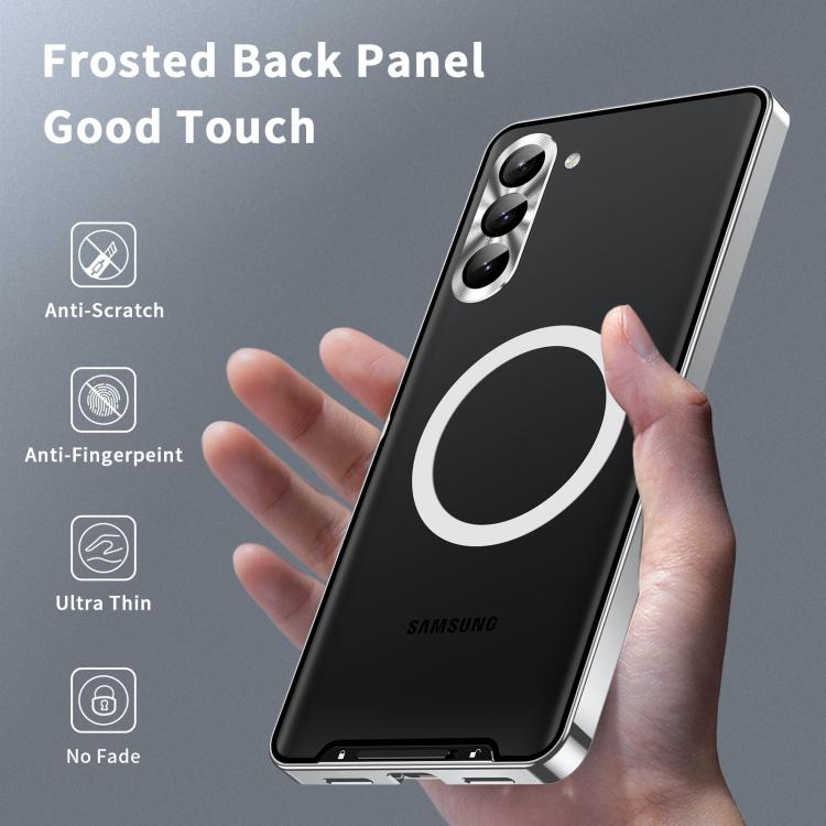 For Samsung Galaxy S25 5G MagSafe Magnetic Frosted Metal Phone Case(Silver)