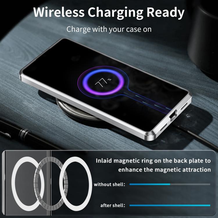 For Samsung Galaxy S25 5G MagSafe Magnetic Frosted Metal Phone Case(Silver)