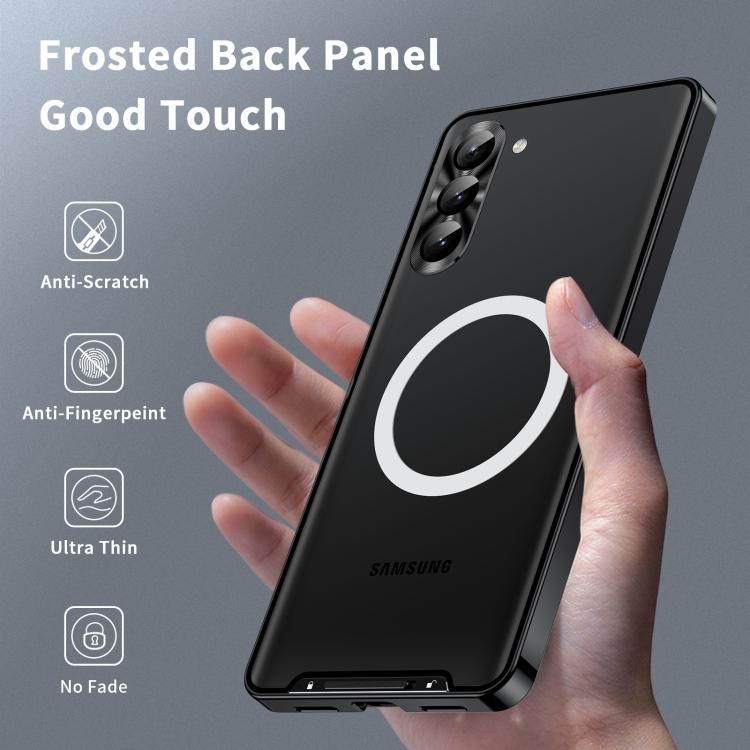 For Samsung Galaxy S25+ 5G MagSafe Magnetic Frosted Metal Phone Case(Black)