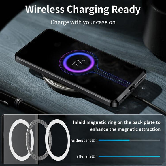 For Samsung Galaxy S25+ 5G MagSafe Magnetic Frosted Metal Phone Case(Black)
