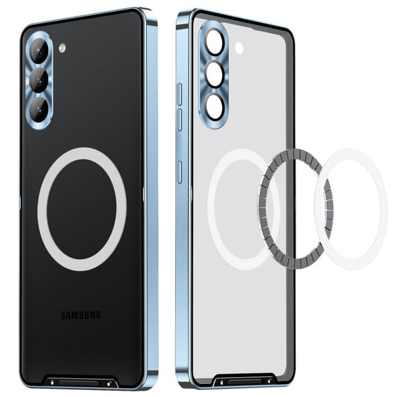 For Samsung Galaxy S25+ 5G MagSafe Magnetic Frosted Metal Phone Case(Blue)