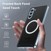 For Samsung Galaxy S25+ 5G MagSafe Magnetic Frosted Metal Phone Case(Blue)