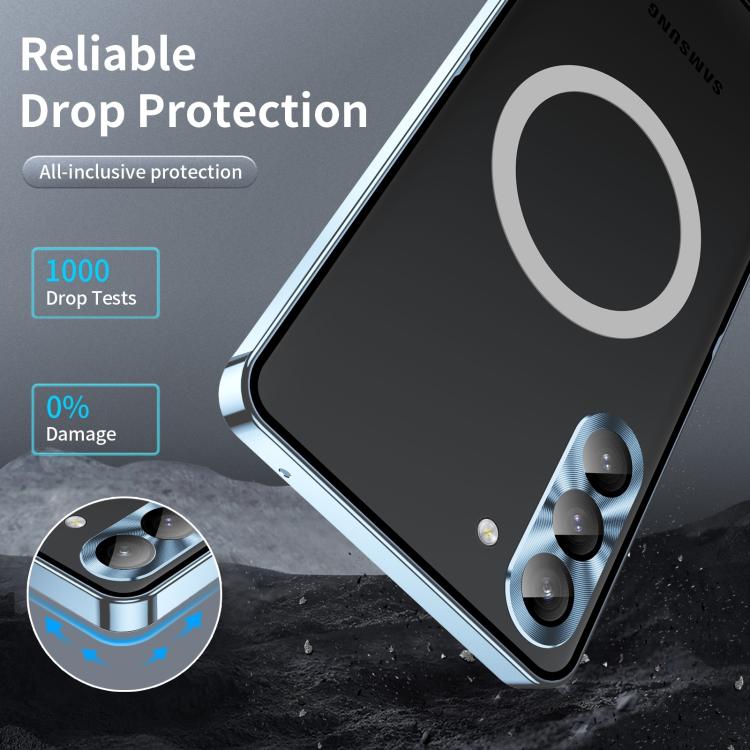 For Samsung Galaxy S25+ 5G MagSafe Magnetic Frosted Metal Phone Case(Blue)