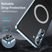 For Samsung Galaxy S25+ 5G MagSafe Magnetic Frosted Metal Phone Case(Blue)