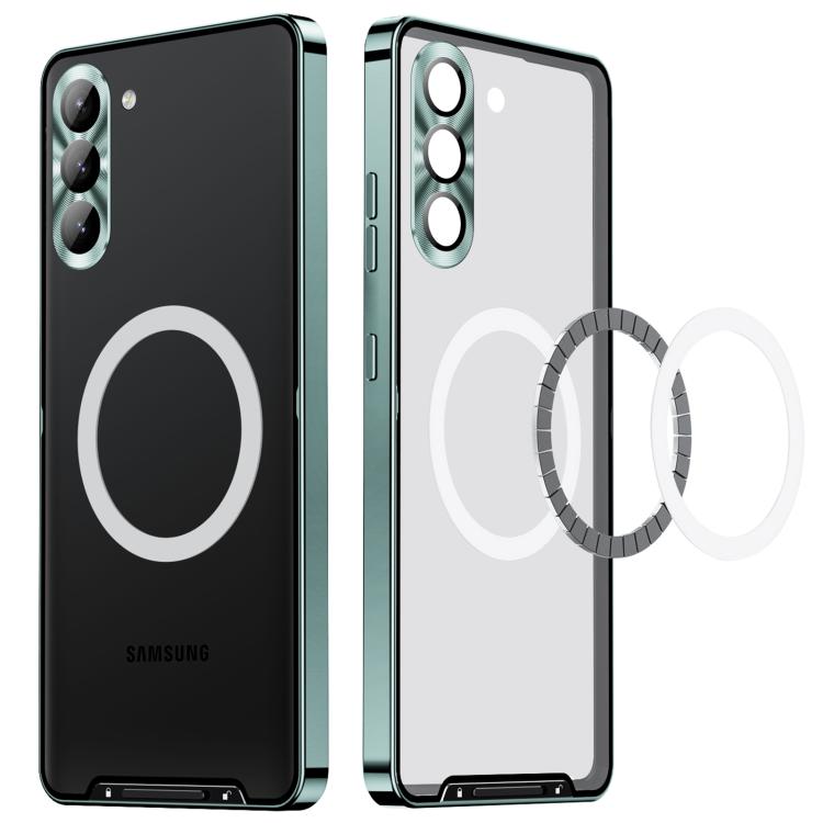 For Samsung Galaxy S25+ 5G MagSafe Magnetic Frosted Metal Phone Case(Green)
