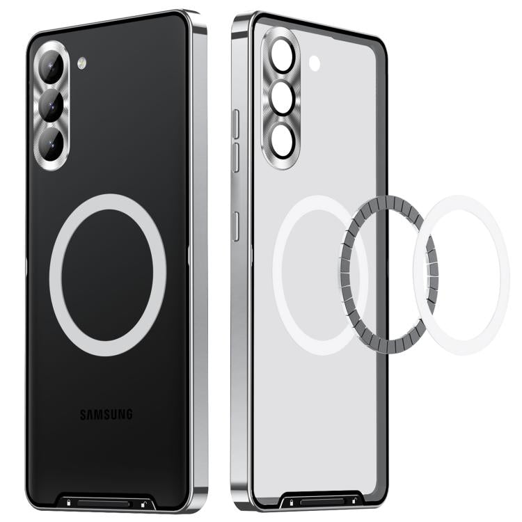 For Samsung Galaxy S25+ 5G MagSafe Magnetic Frosted Metal Phone Case(Silver)