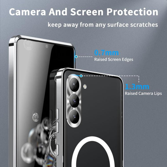 For Samsung Galaxy S25+ 5G MagSafe Magnetic Frosted Metal Phone Case(Silver)