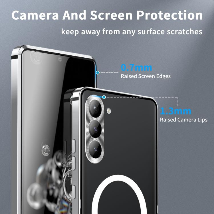 For Samsung Galaxy S25+ 5G MagSafe Magnetic Frosted Metal Phone Case(Silver)