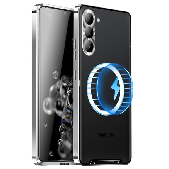 For Samsung Galaxy S25+ 5G MagSafe Magnetic Frosted Metal Phone Case(Silver)