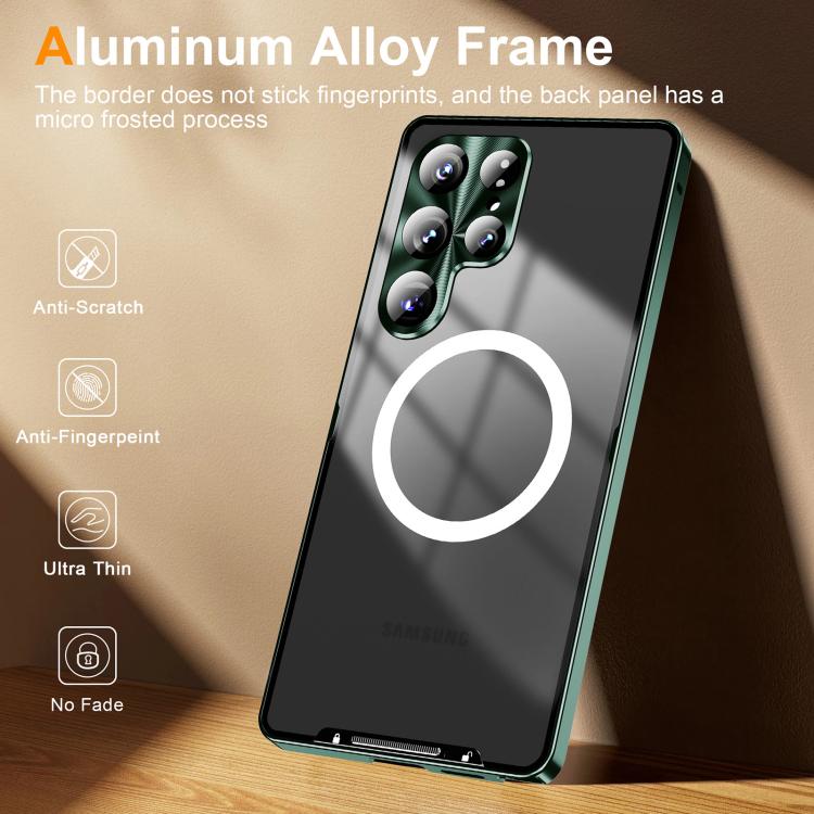 For Samsung Galaxy S25 Ultra 5G MagSafe Magnetic Frosted Metal Phone Case(Blue)