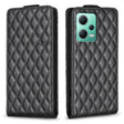 For Redmi Note 12 5G Global Diamond Lattice Vertical Flip Leather Phone Case(Black) - Xiaomi Cases by PMC TechLife | Online Shopping South Africa | PMC TechLife | Buy Now Pay Later Mobicred