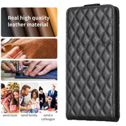 For Redmi Note 12 5G Global Diamond Lattice Vertical Flip Leather Phone Case(Black)