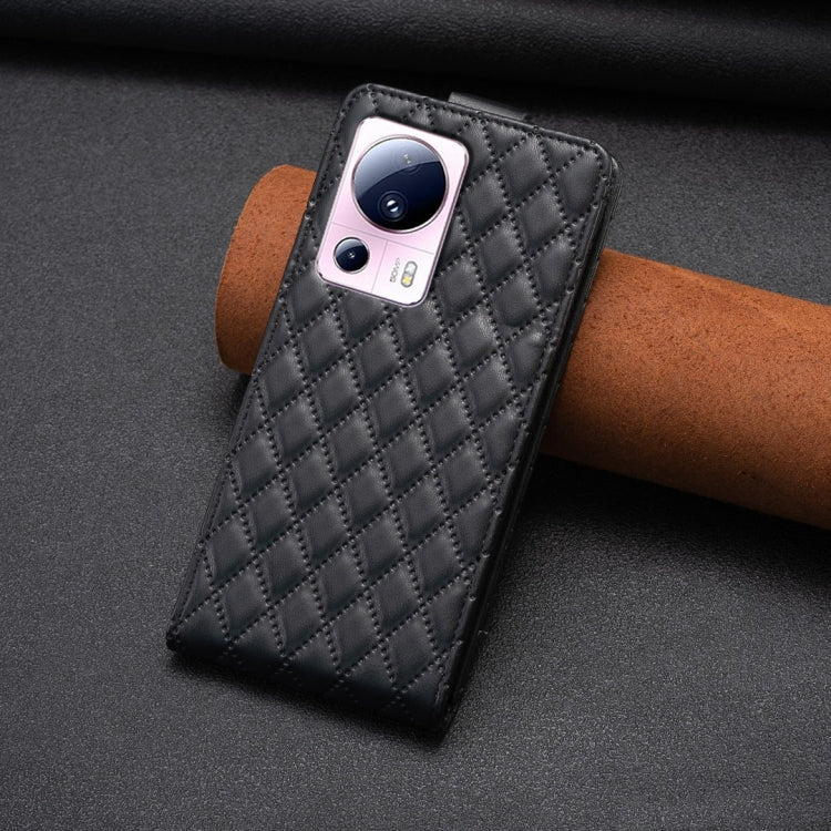 For Xiaomi 13 Lite / Civi 2 Diamond Lattice Vertical Flip Leather Phone Case(Black)