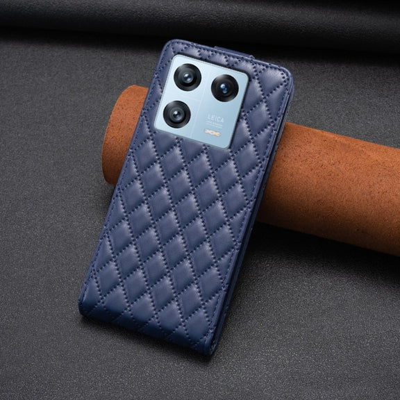 For Xiaomi 13 Pro Diamond Lattice Vertical Flip Leather Phone Case(Blue)