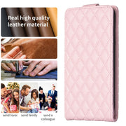 For Xiaomi 13 Diamond Lattice Vertical Flip Leather Phone Case(Pink)