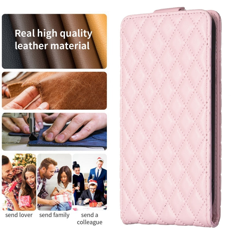 For Xiaomi 13 Diamond Lattice Vertical Flip Leather Phone Case(Pink)