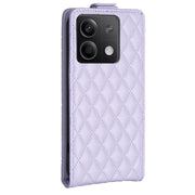 For Xiaomi Redmi Note 13 4G Global Diamond Lattice Vertical Flip Leather Phone Case(Purple)
