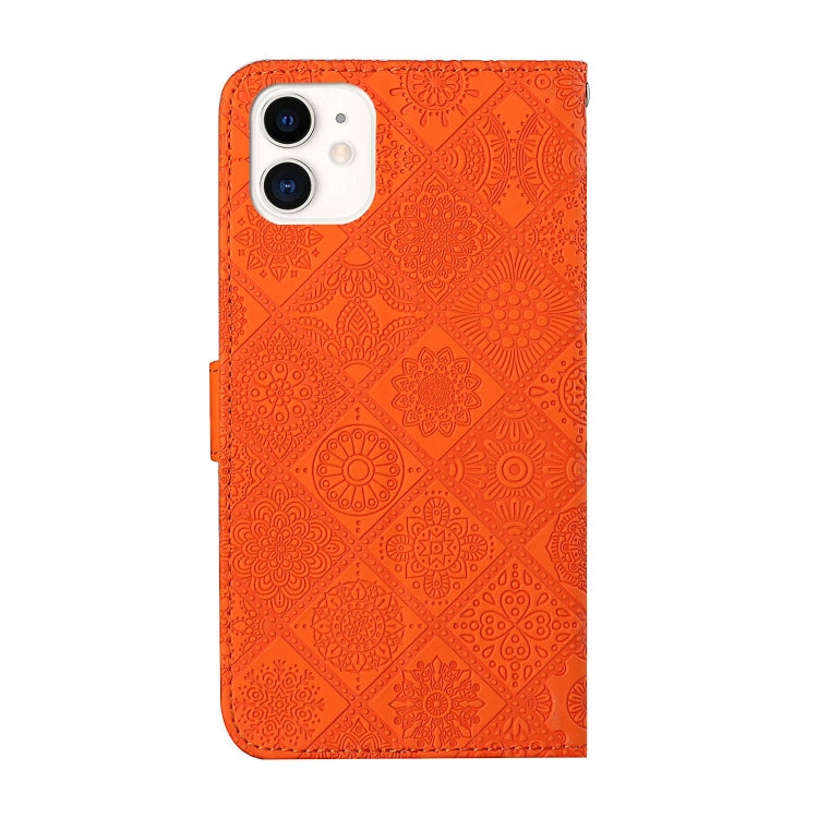 For iPhone 16 Pro Ethnic Style Embossed Pattern Leather Phone Case(Orange)