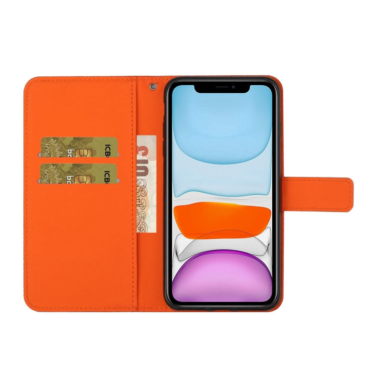 For iPhone 16 Pro Ethnic Style Embossed Pattern Leather Phone Case(Orange)